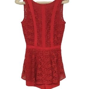 ASOS red romper, backless, size 2, UK 6.